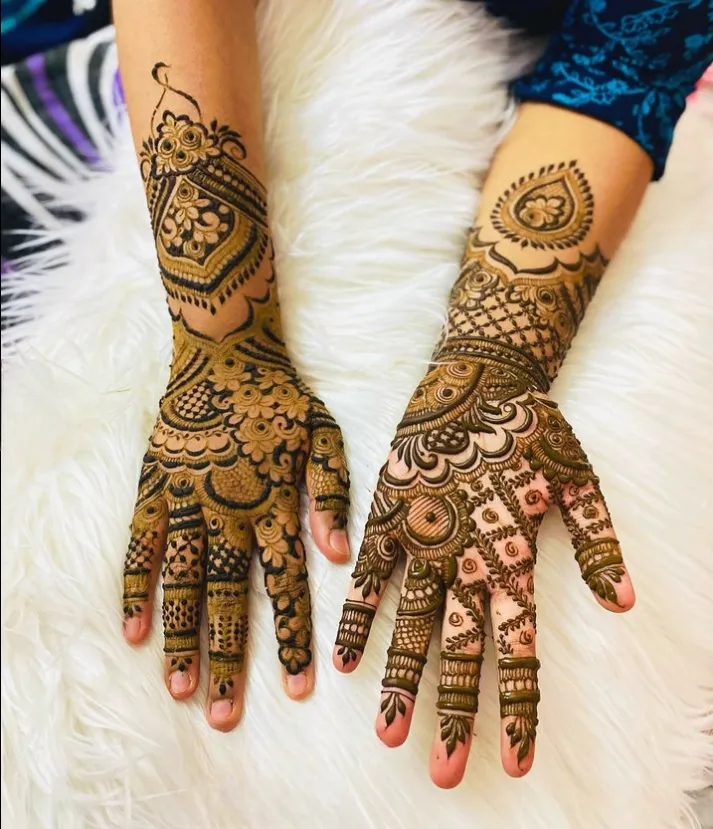 Front and Back Hand Henna